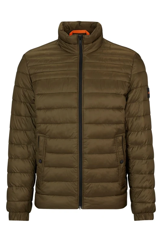 BOSS Mens Oden1 Logo-Badge Jacket with Water-Repellent Finish