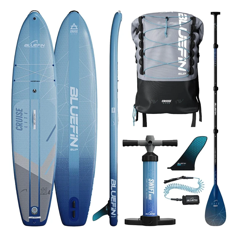 Bluefin Cruise Lite SUP Paddleboard, Paddle Boards for Adults, Stand Up Paddle Board, Sup Board, Stand Up Paddleboarding, 11Ft4 Bluefin Sup Lightweight Paddleboard, Compact SUP Paddleboard