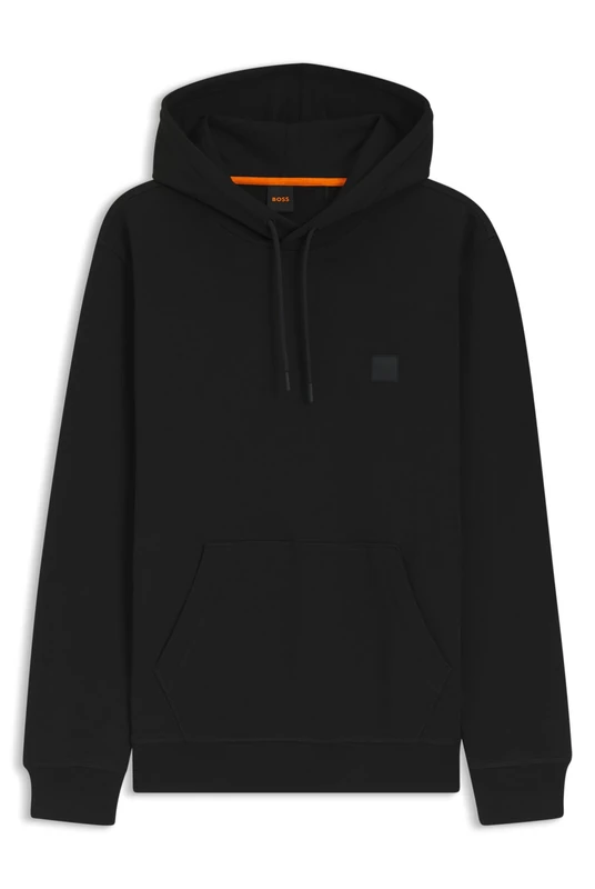 BOSS Mens Wetalk Regular-fit Cotton Terry Hoodie - Black