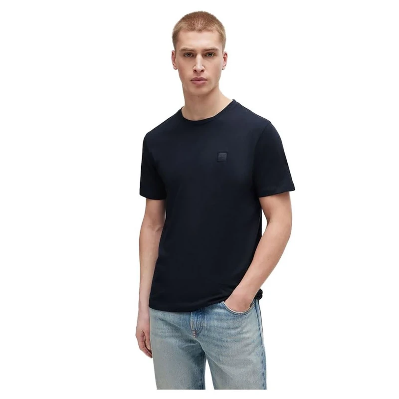 BOSS Mens Tales Logo-Patch T-Shirt in Cotton Jersey