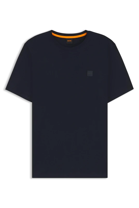 BOSS Mens Tales Logo-Patch T-Shirt in Cotton Jersey