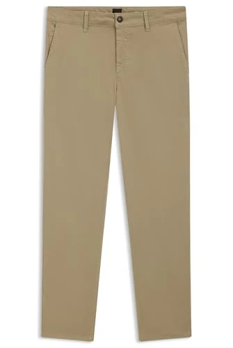 BOSS Mens Chino Tapered Tapered-fit Chinos in Stretch-Cotton Satin