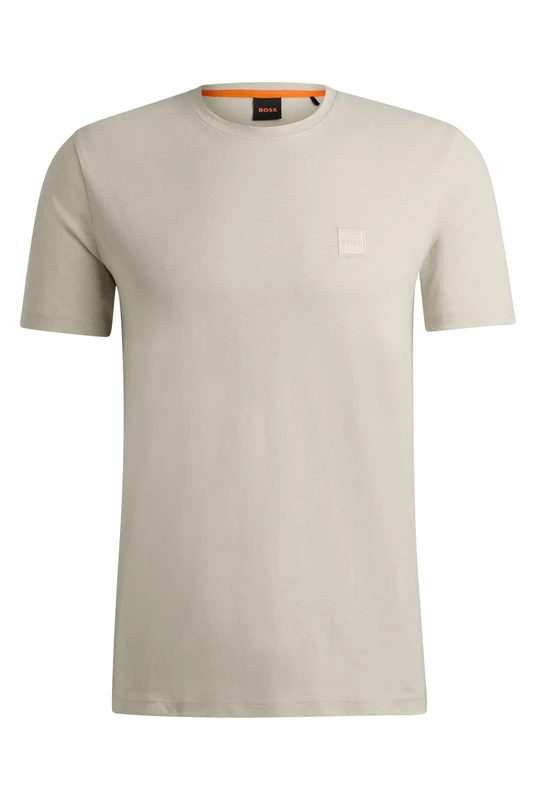BOSS Mens Tales Logo-Patch T-Shirt in Cotton Jersey