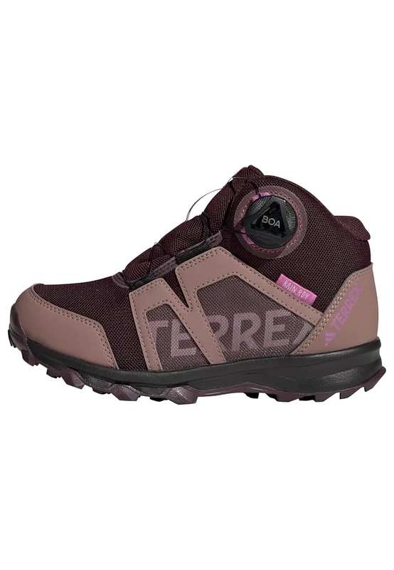 adidas Unisex Kids Terrex BOA Mid RAIN.RDY Hiking Shoes, Maroon/Matt Purple/Wonder Red, 3.5 UK
