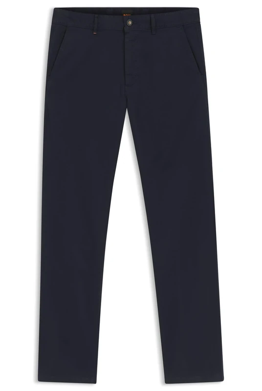 BOSS Mens Slim-fit Chinos - Stretch-Cotton Satin