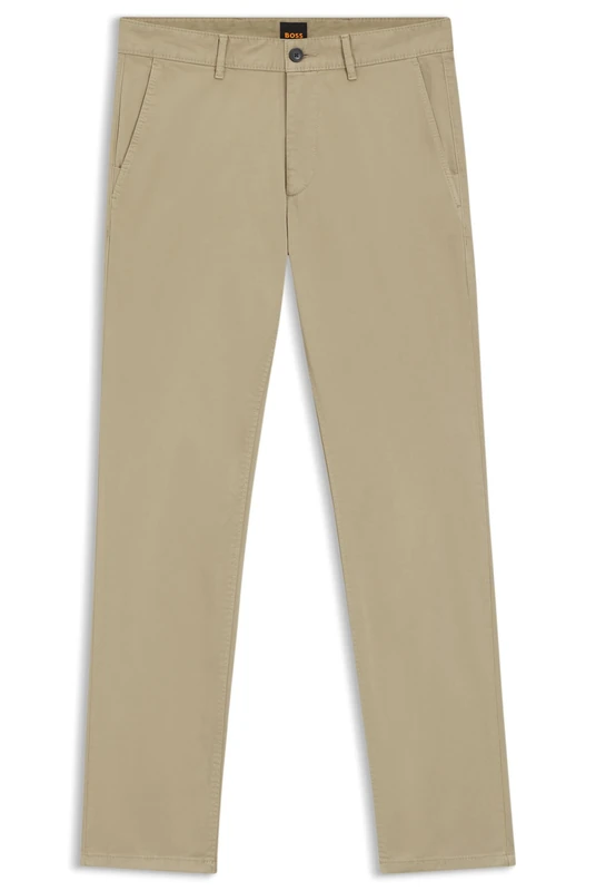 BOSS Mens Chino Slim Slim-fit Chinos in Stretch-Cotton Satin