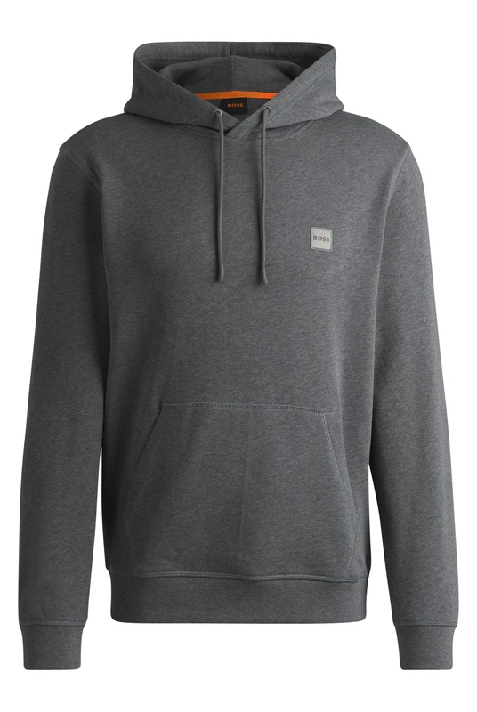 BOSS Mens Wetalk Regular-fit hoodie in cotton terry with logo patch