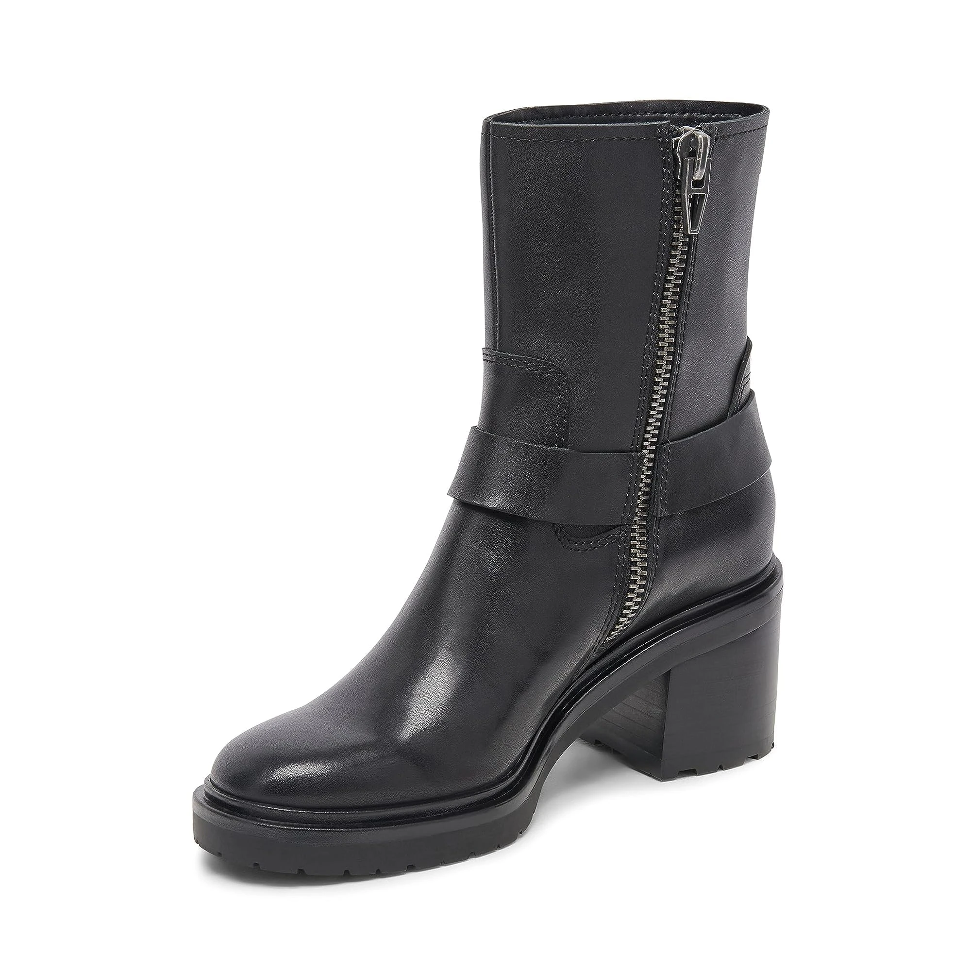 Dolce Vita Women's CAMROS Fashion Boot, Black Leather, 6.5
