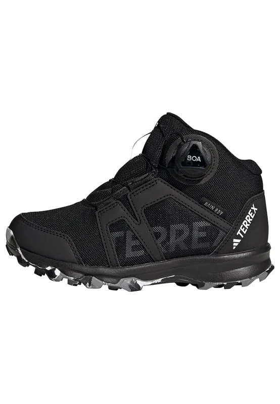 adidas Unisex Kids Terrex BOA Mid RAIN.RDY Hiking Shoes, Core Black/Cloud White/Grey Three, 1 UK