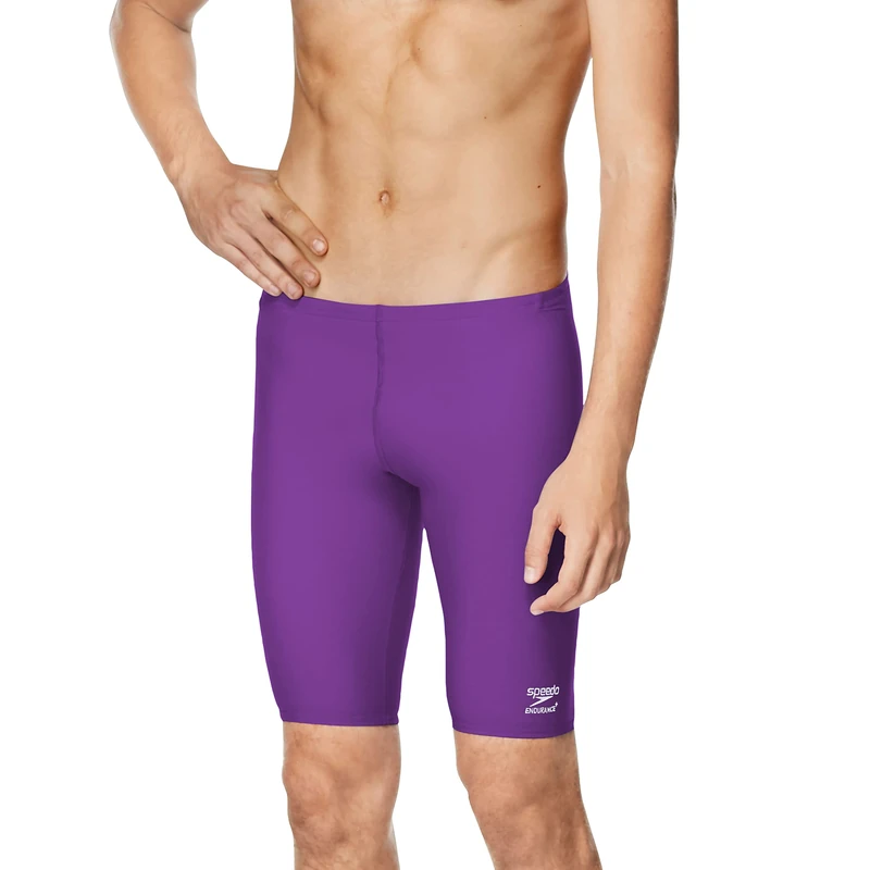 Speedo Mens Swimsuit Jammer Endurance+ Solid USA Adult, Team Purple, 36