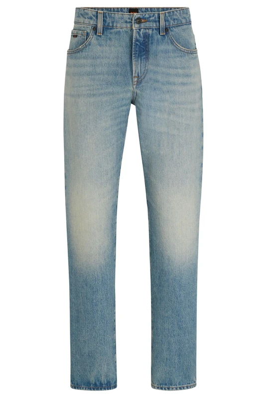 BOSS Mens Re.Maine BC Blue Regular-fit Jeans in Rigid Denim