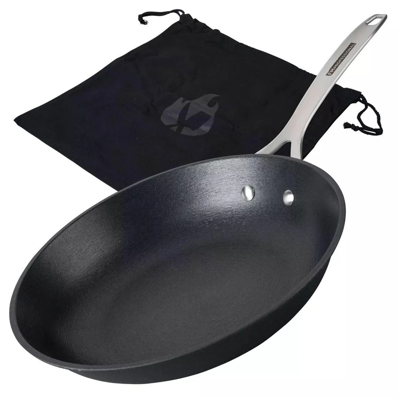 FMprofessional Force Cast Iron Frying Pan 28 cm - Frying Pan with High-Quality Non-Stick Coating - Suitable for All Hobs Including Induction - Approx. 29 x 49 x 8.3 cm
