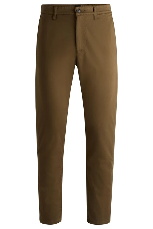 BOSS Mens Chino Tapered Tapered-fit Chinos in Stretch-Cotton Satin