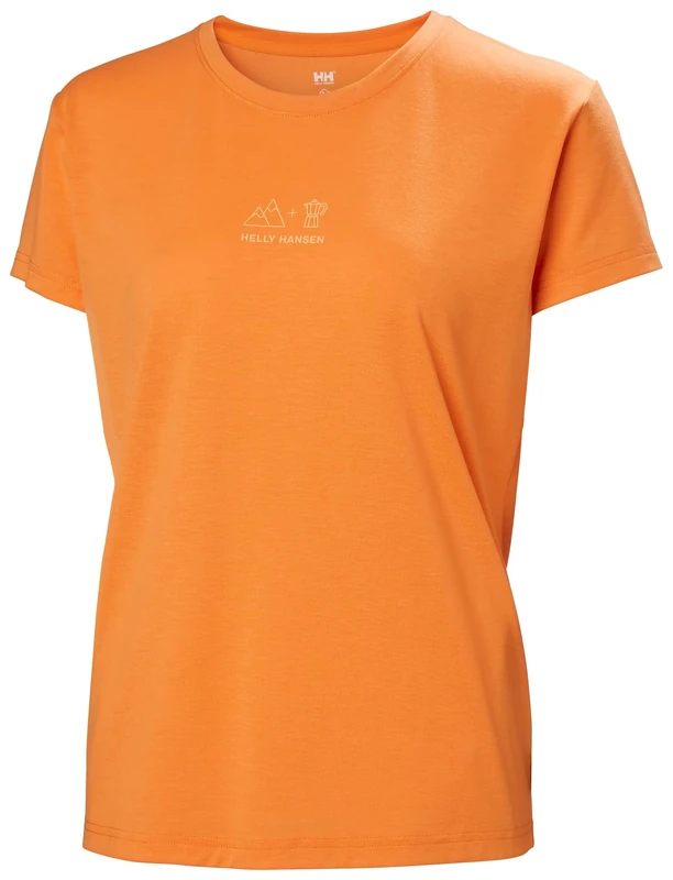 Helly Hansen Women's W Skog Recycled Graphic Tee - Poppy Orange XS