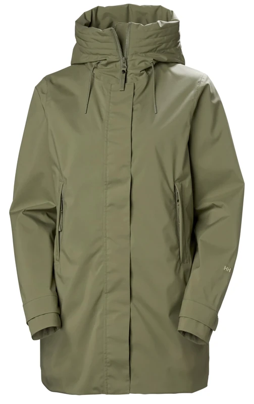 Helly Hansen Womens W Victoria Mid Length Raincoat, Green, XL
