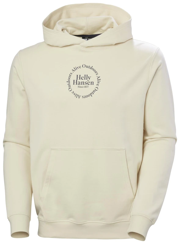 Helly Hansen Mens Core Graphic Sweat Hoodie - Cream, S