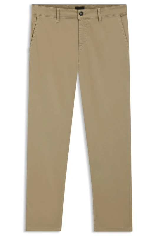 BOSS Mens Chino Tapered Tapered-fit Chinos in Stretch-Cotton Satin