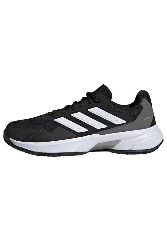 adidas Men's CourtJam Control 3 Clay Tennis Shoes, Core Black/Cloud White/Grey Four, 8 UK