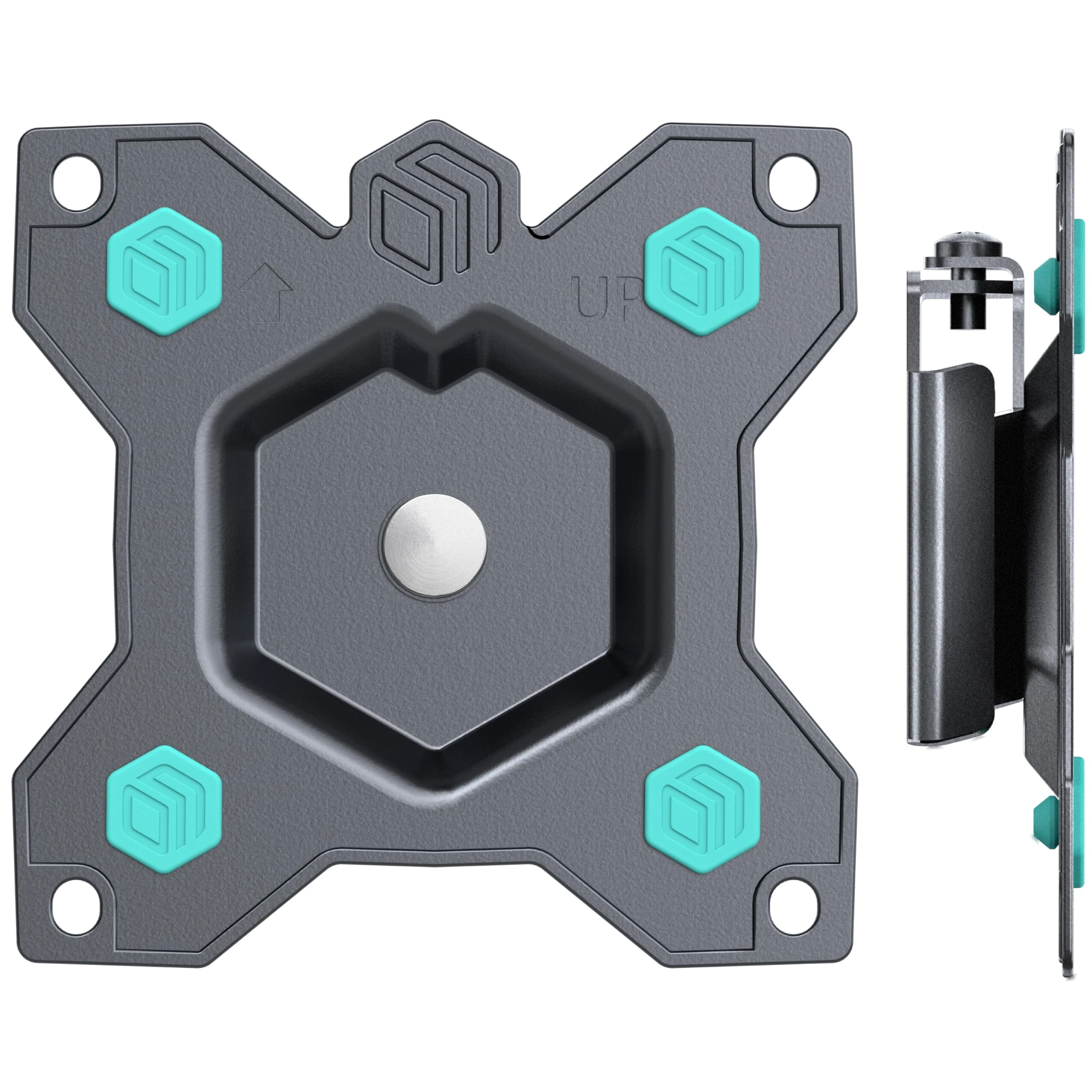 ONKRON 360 Rotating TV Bracket for 10-35 Inch TVs & Screens, Monitor Wall Mount up to 20 kg - Ultra Slim TV Wall Bracket with VESA 75x75 & 100x100 Rotation 360 R1-B Black