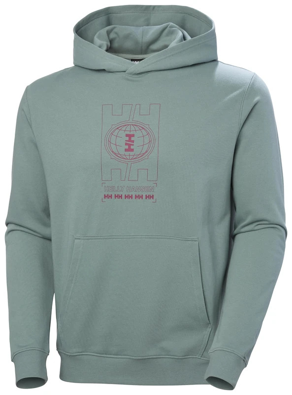 Helly Hansen Mens Core Graphic Sweat Hoodie - Cactus, 2XL