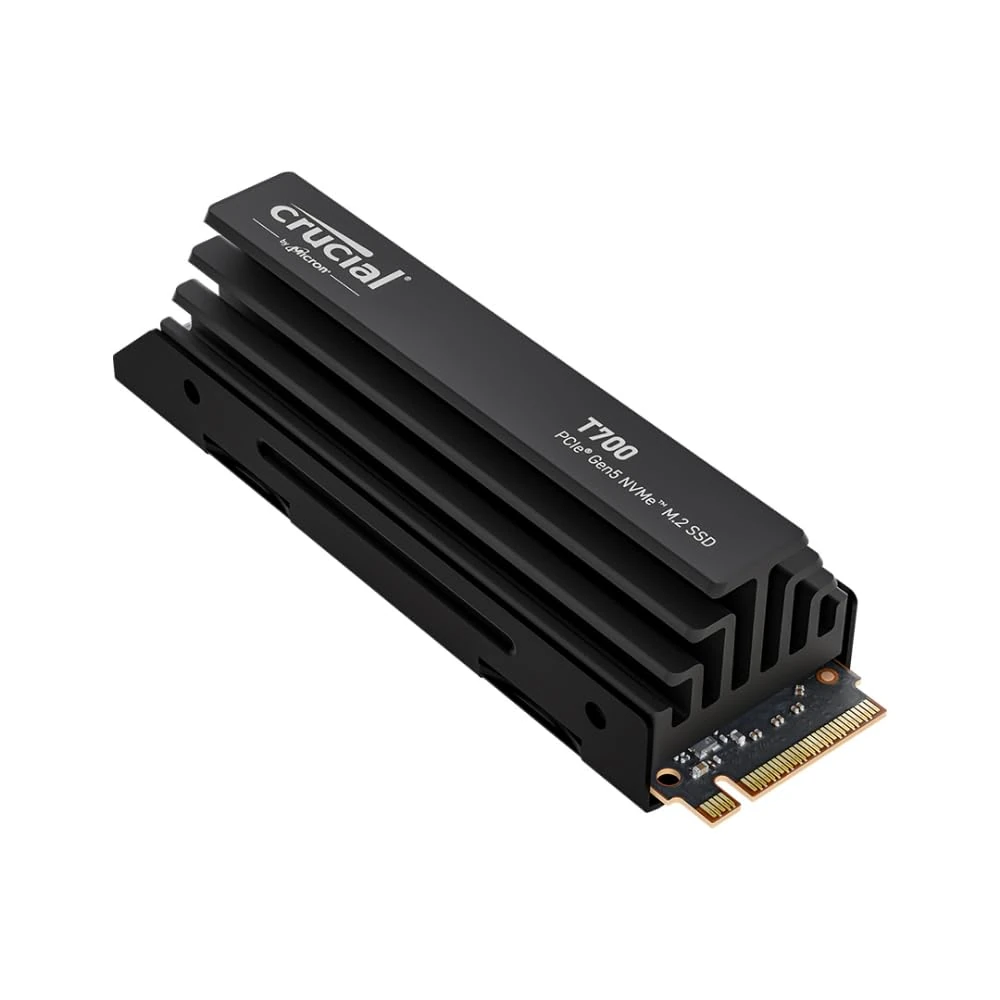 Crucial T700 1TB SSD PCIe Gen5 NVMe M.2 Internal Gaming SSD with Premium Heatsink, Up to 11,700MB/s, Microsoft DirectStorage, PCIe 4.0 Backwards Compatible, Solid State Drive - CT1000T700SSD5