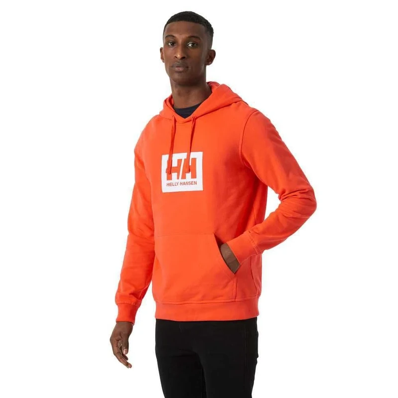 Helly Hansen Men's HH Box Hoodie - Flame Color, Classic XS
