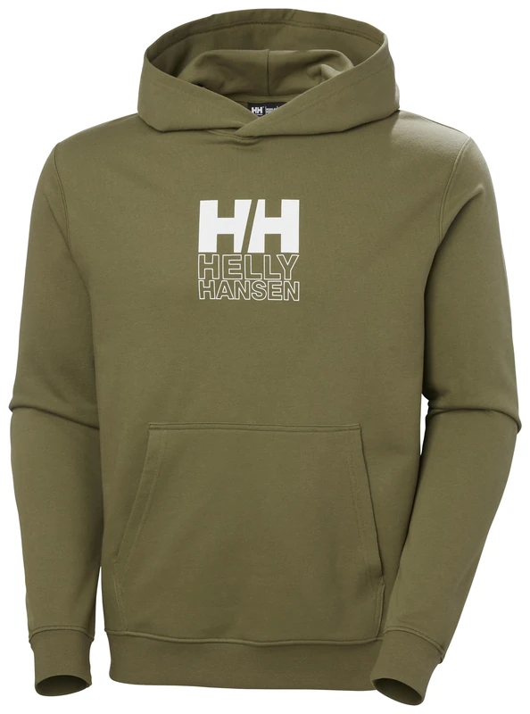 Helly Hansen Mens Core Graphic Sweat Hoodie - Green, M