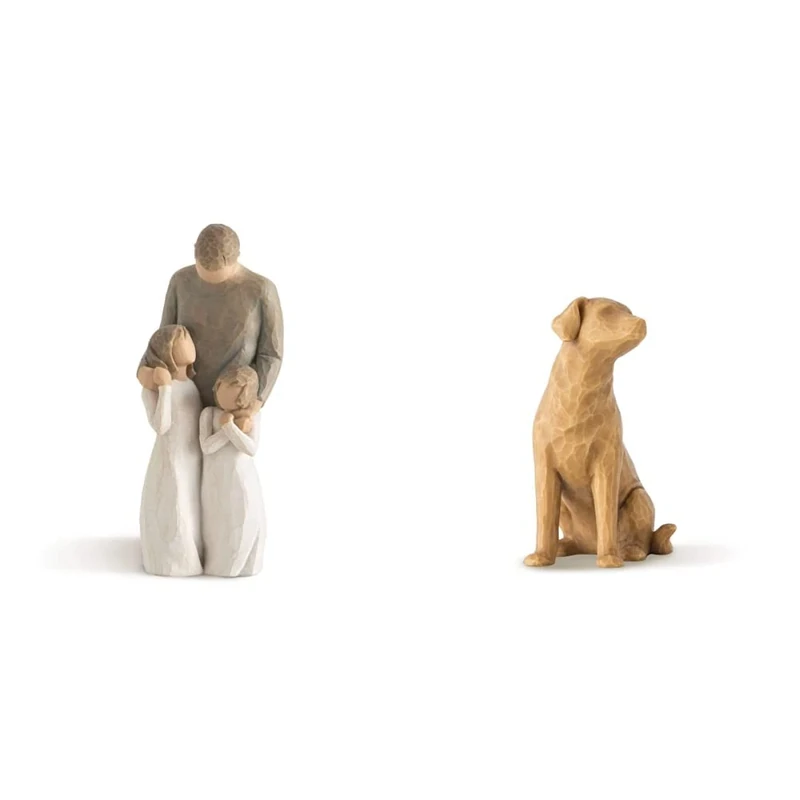 Willow Tree My Girls Figurine,4.6 x 4.4, Natural & Love My Dog Light Figurine