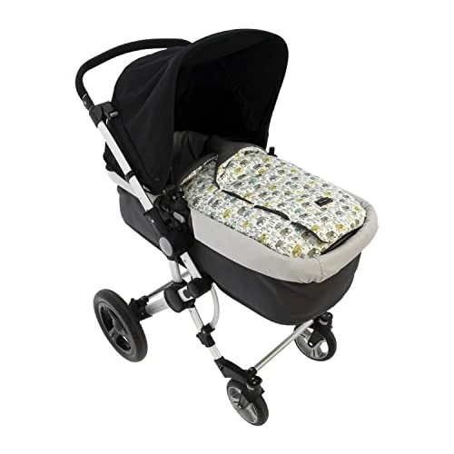 Rosy Fountains Baby Swaddle/Bag - for Universal Carrycot - Baby Swaddle with Eyelets for Harness and Integrated Hood 0-Grey
