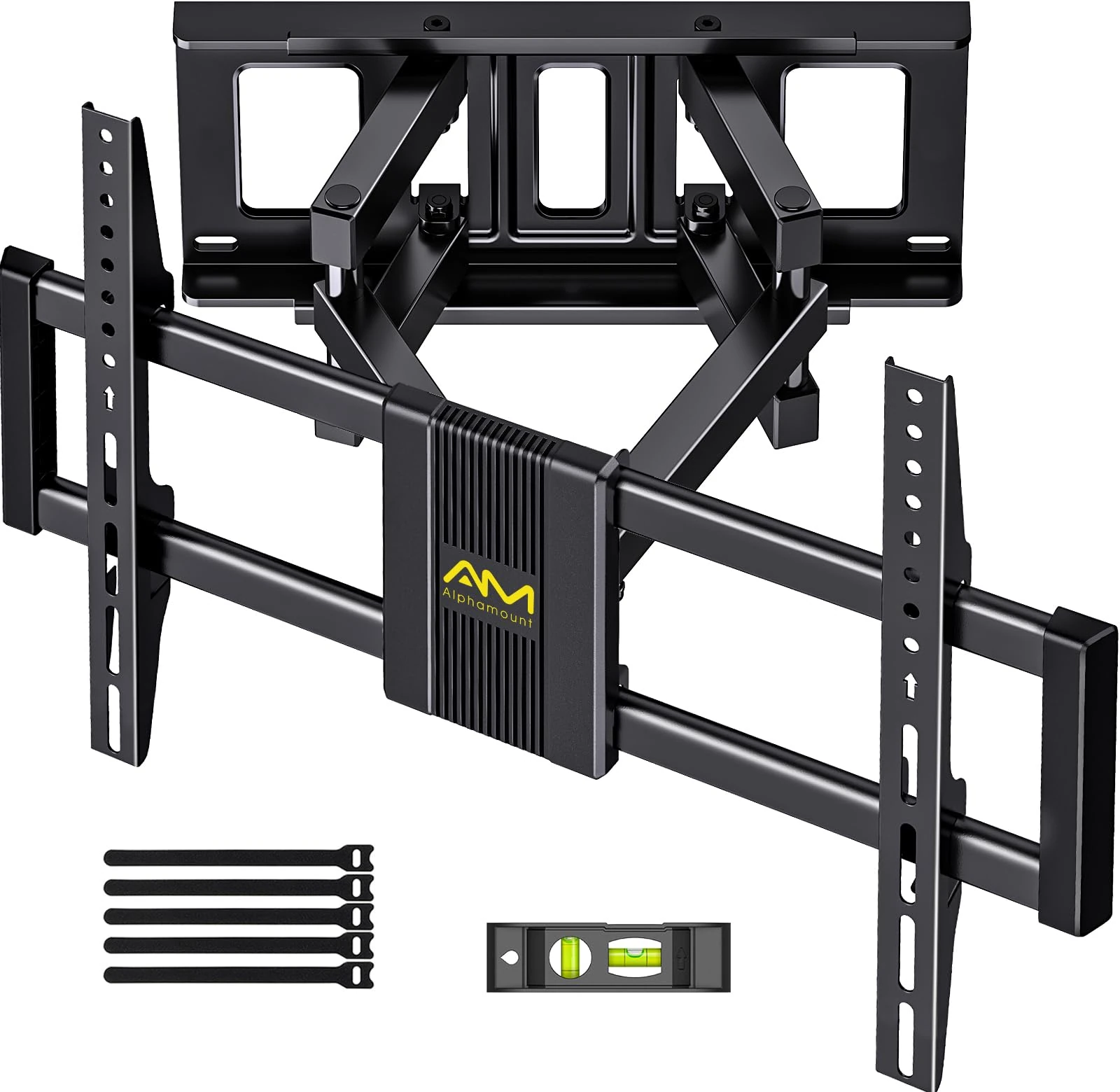 Alphamount TV Wall Bracket for Most 37 to 80 Inch 4K LED & OLED TVs up to 45kg, TV Bracket with Dual Articulating Arms, Swivel, Extension & Tilt, Wall Mount with Max VESA 600x400mm