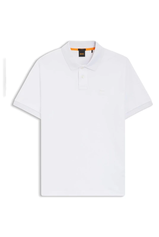 BOSS Mens Passenger Stretch-Cotton Slim-fit Polo Shirt with Logo Patch