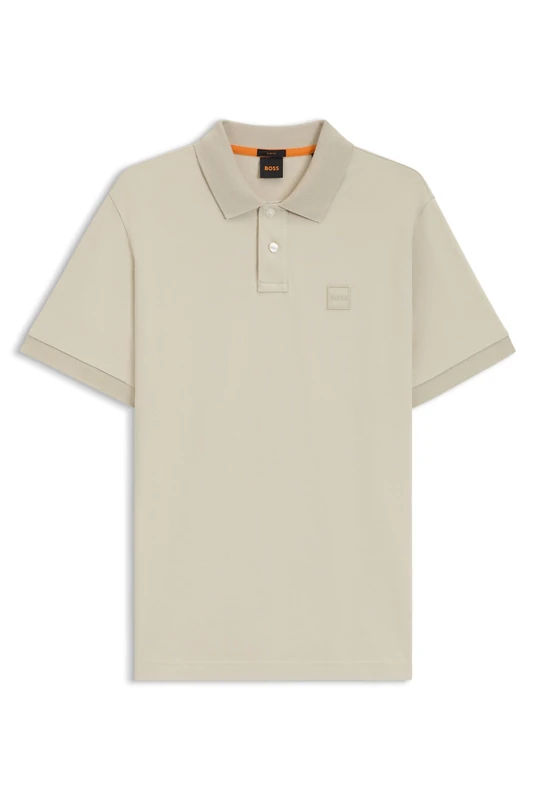 BOSS Mens Passenger Stretch-Cotton Slim-fit Polo Shirt with Logo Patch