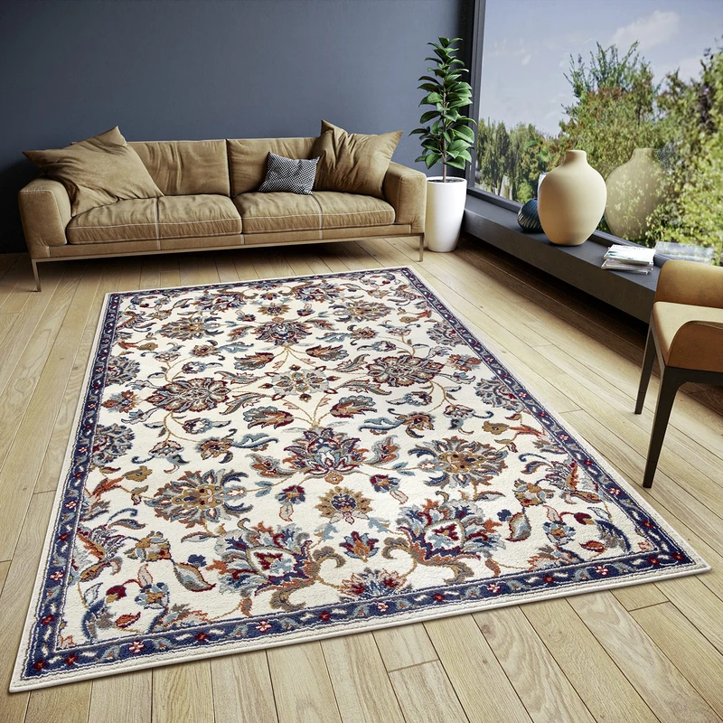 HANSE Home Caracci Oriental Rug - Oriental Runner Classic Tightly Woven with Ornaments and Floral Motifs Soft Short Pile for Bedroom, Dining Room, Living Room, Hallway, Kitchen - Cream, 160 x 235 cm