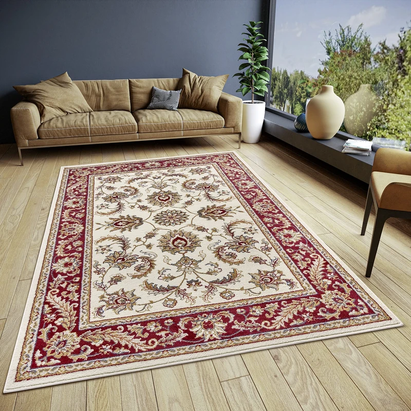 Hanse Home Reni Oriental Rug - Oriental Runner Classic Densely Woven with Ornaments and Flower Motifs Soft Short Pile for Bedroom, Dining Room, Living Room, Hallway - Cream Red, 160 x 235 cm