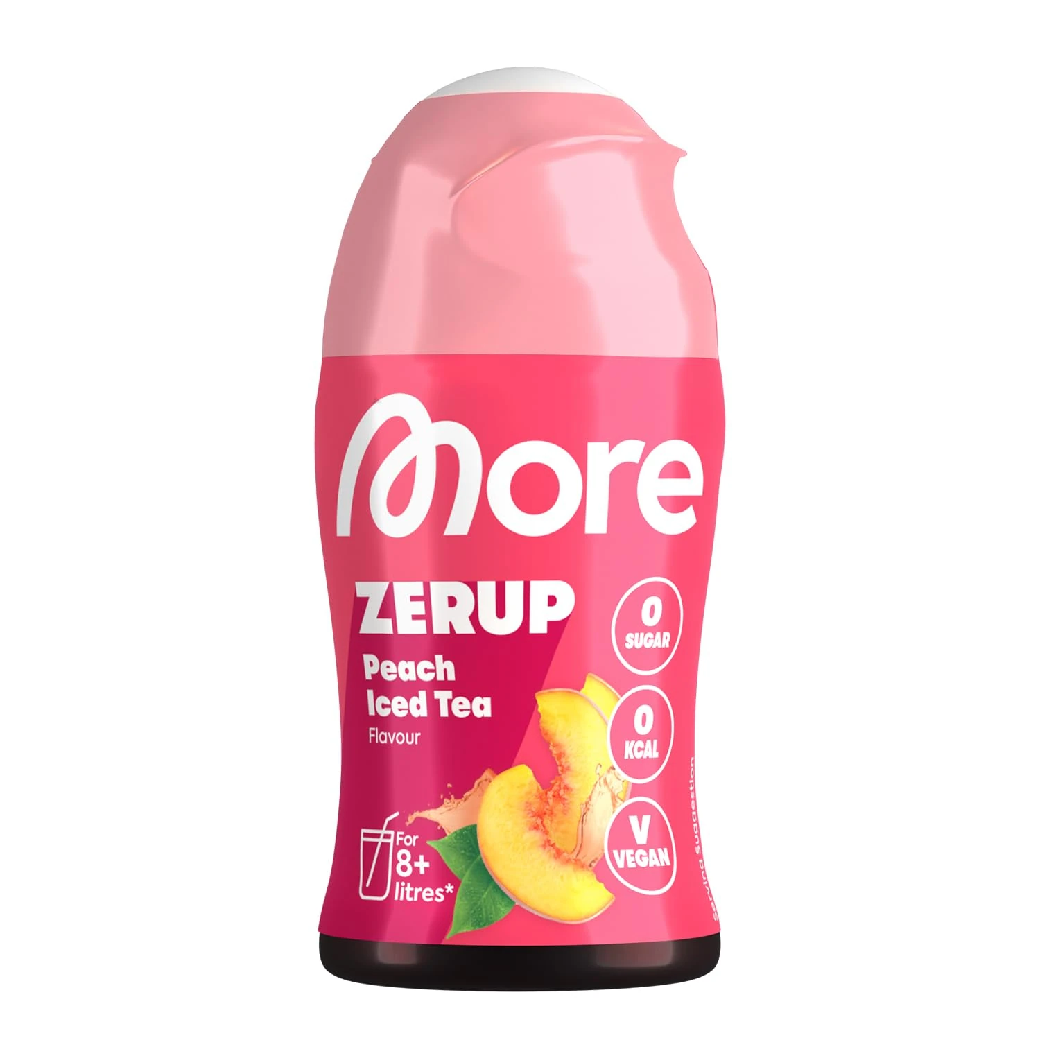 MORE Zerup, Zero Calorie Syrup with Real Fruit Extracts, Peach Iced Tea, 65 ml (up to 8 l Softdrink) - Zero Added Sugars