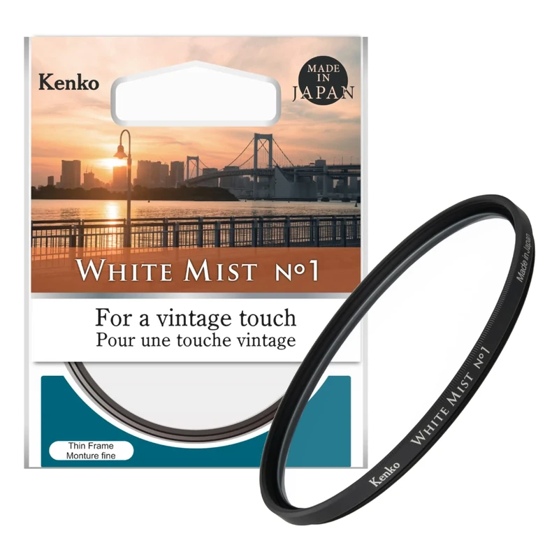 Kenko Diffusion Effect Filter White Mist No.1 49mm, Reduce contrast like vintage lenses, Made in Japan, 519684