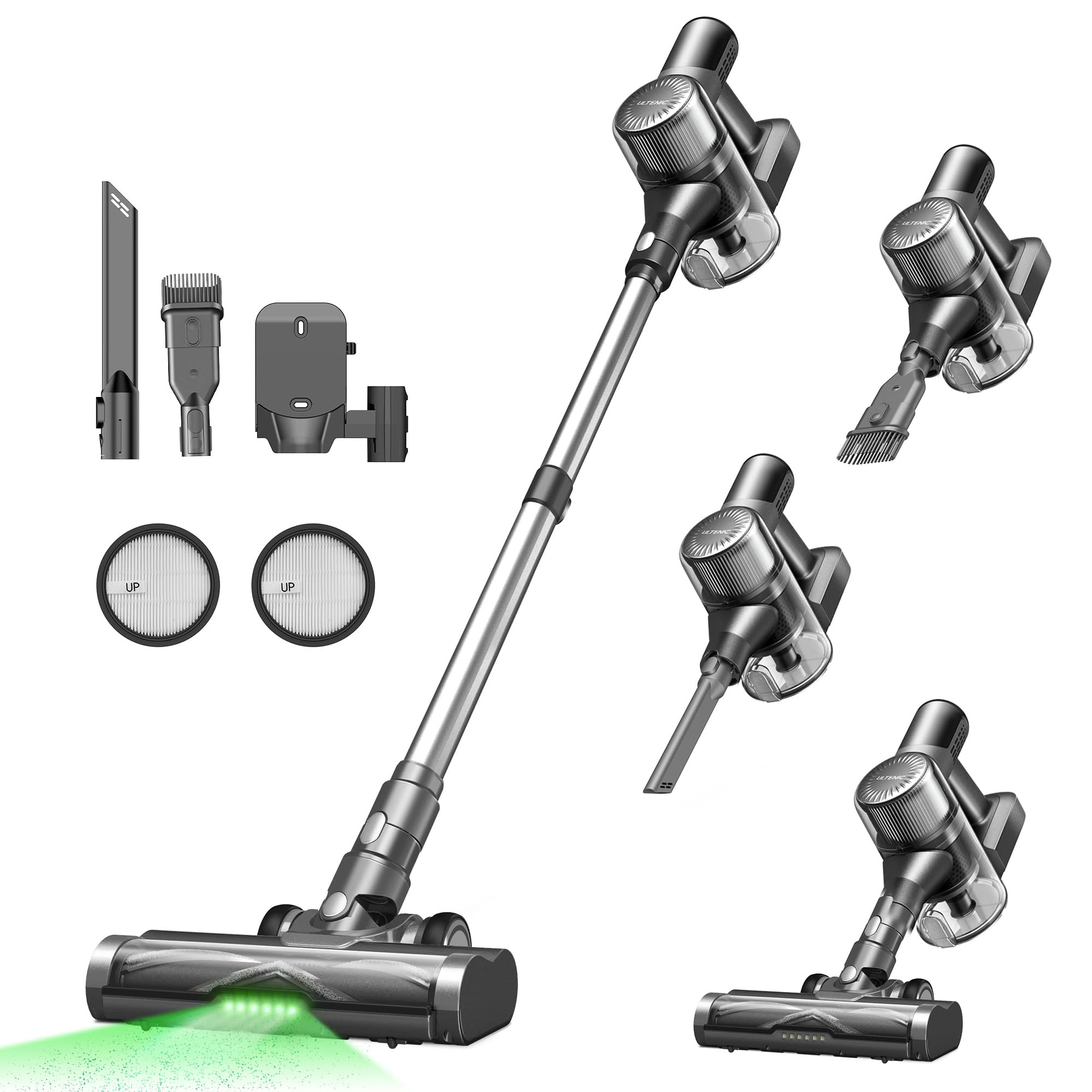 Ultenic U12 Vesla Powerful Cordless Vacuum Cleaner with 45000Pa, [Upgraded Anti Hair Wrap] Deep Cleaning, Allergy Friendly, Tangle-Free Brush, LED Display, Hoover for All Hard Floors Carpet Pet Hair