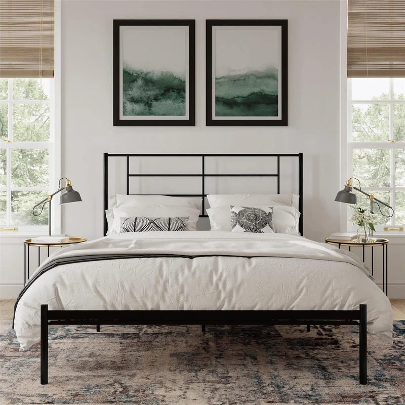 DHP Furniture Jensen Metal Bed Black King - Image 1
