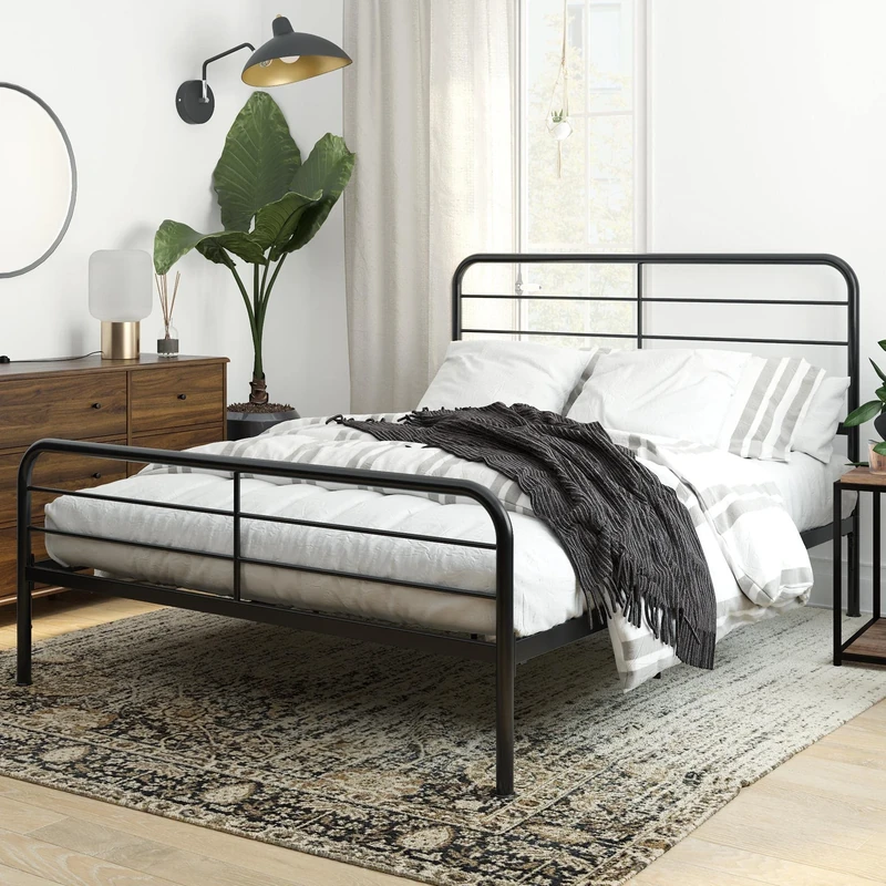 DHP Furniture Millie Metal Bed Black King
