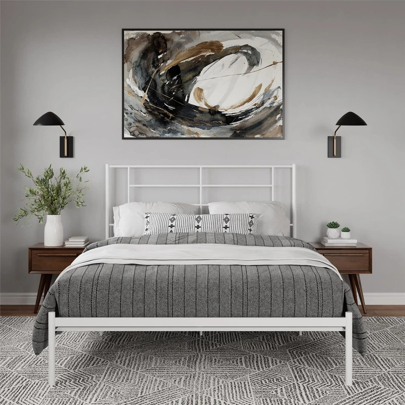 DHP Furniture Jensen Metal Bed White Double