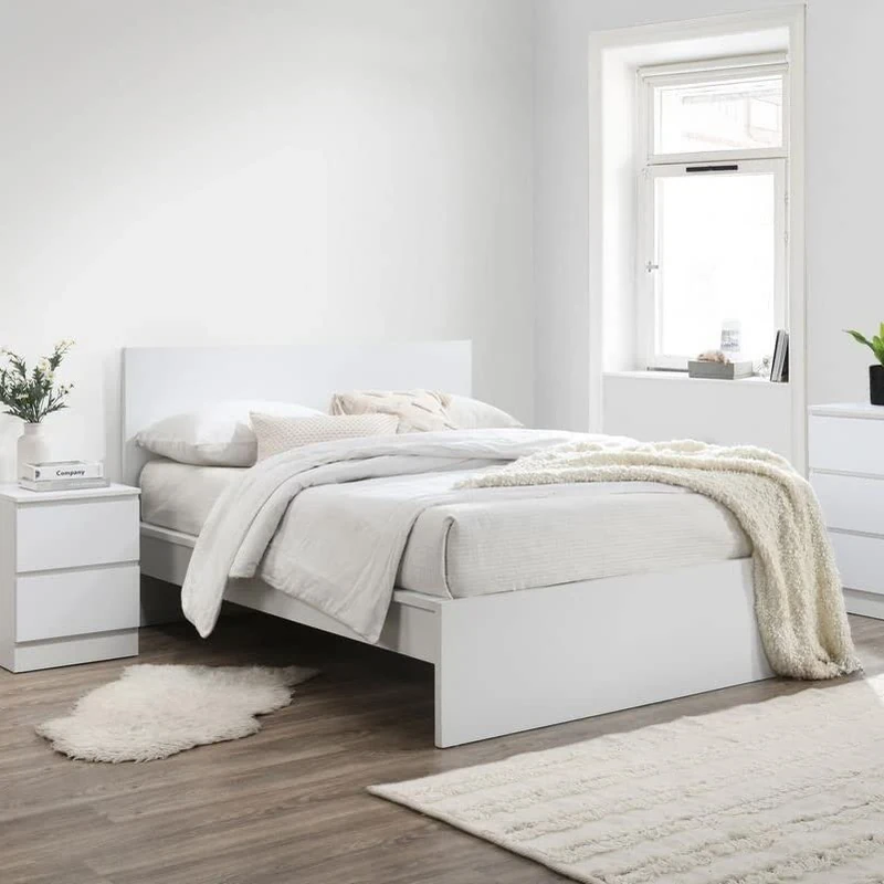 Birlea Oslo White King Size Bed Frame 5FT Bedstead Minimalist Design