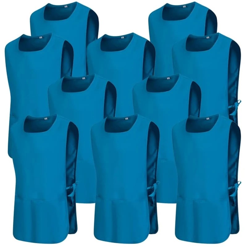 MISEMIYA - Package 10 Units - Apron Cleaning Work Uniform Clinic Hospital Cleaning Veterinary 3-3301 - Medium, Turquoise 68
