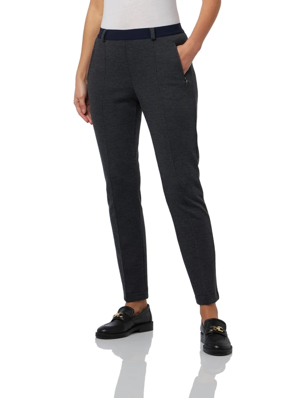 Raphaela by Brax Women's Lillyth Thermo Doppio Mainimal Jersey Slacks, Navy/Grey, 40W x 32L - Image 1