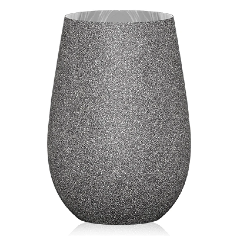 Stölzle Lausitz Long Drink Cups Stones Basalt/Set of 6 Drinking Glasses/Cocktail Glasses/High-Quality Long Drink Glasses Set in Stone Look/Gin Glasses/Highball Glasses - Dark Grey