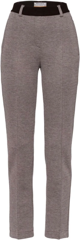 Raphaela by Brax Women's Lillyth Thermo Doppio Diagonal Jersey Slacks, Taupe/Grey, 31W x 32L