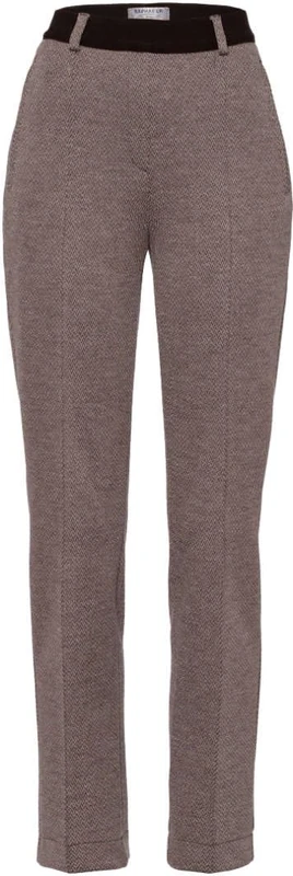 Raphaela by Brax Women's Lillyth Thermo Doppio Mainimal Jersey Casual Trousers, Taupe/Grey, 36W x 32L