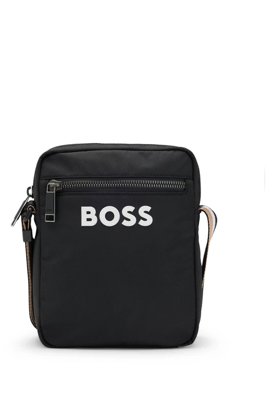 BOSS Mens Catch 3.0 Crossbody bag with signature-stripe strap and contrast logo