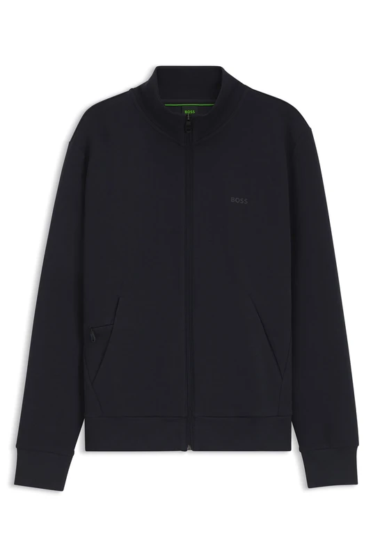 BOSS Mens Skaz Logo-print zip-up sweatshirt in stretch cotton