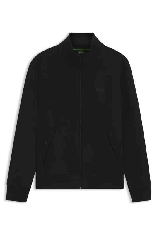 BOSS Mens Skaz Logo-print zip-up sweatshirt in stretch cotton