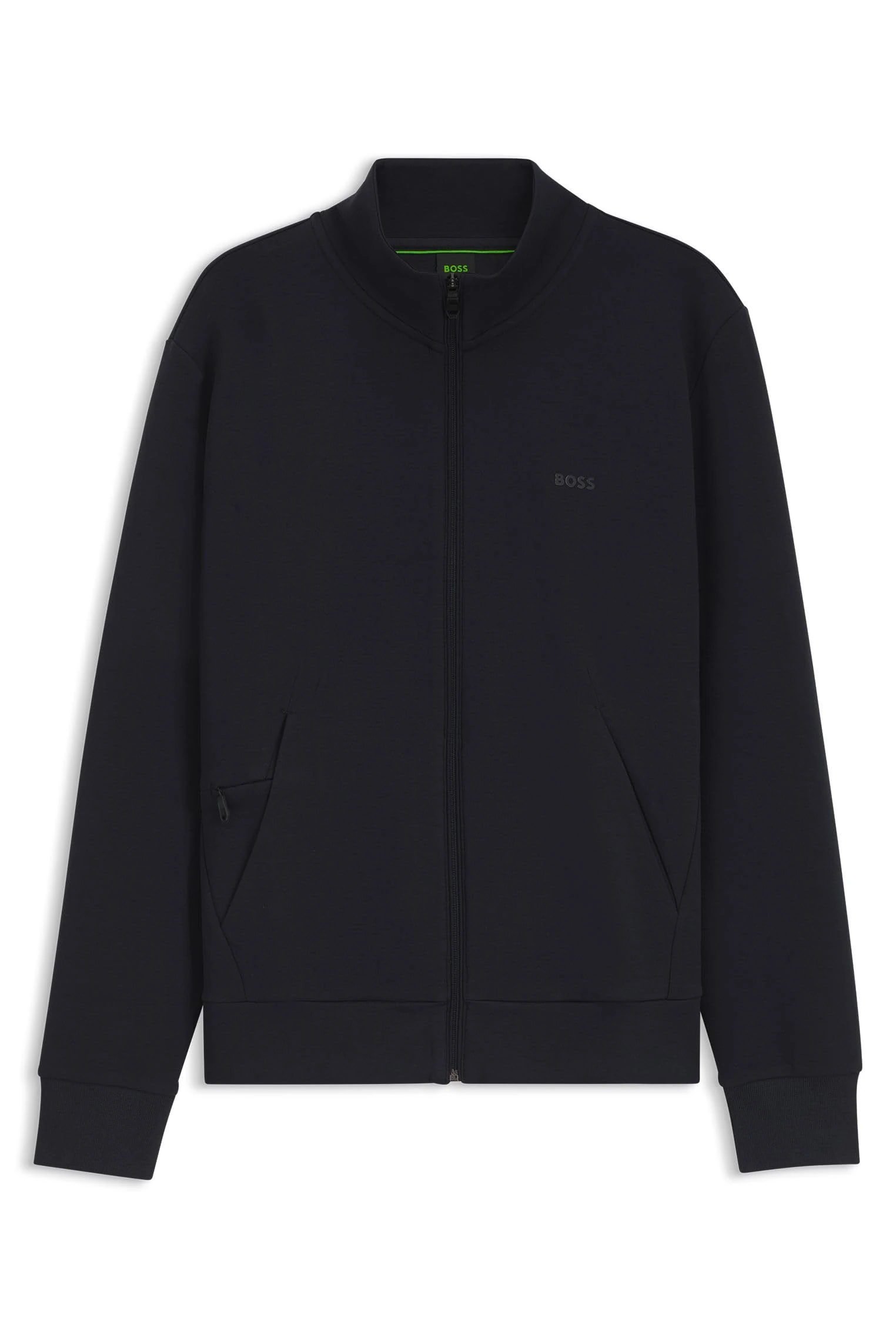 BOSS Mens Skaz Logo-print zip-up sweatshirt in stretch cotton